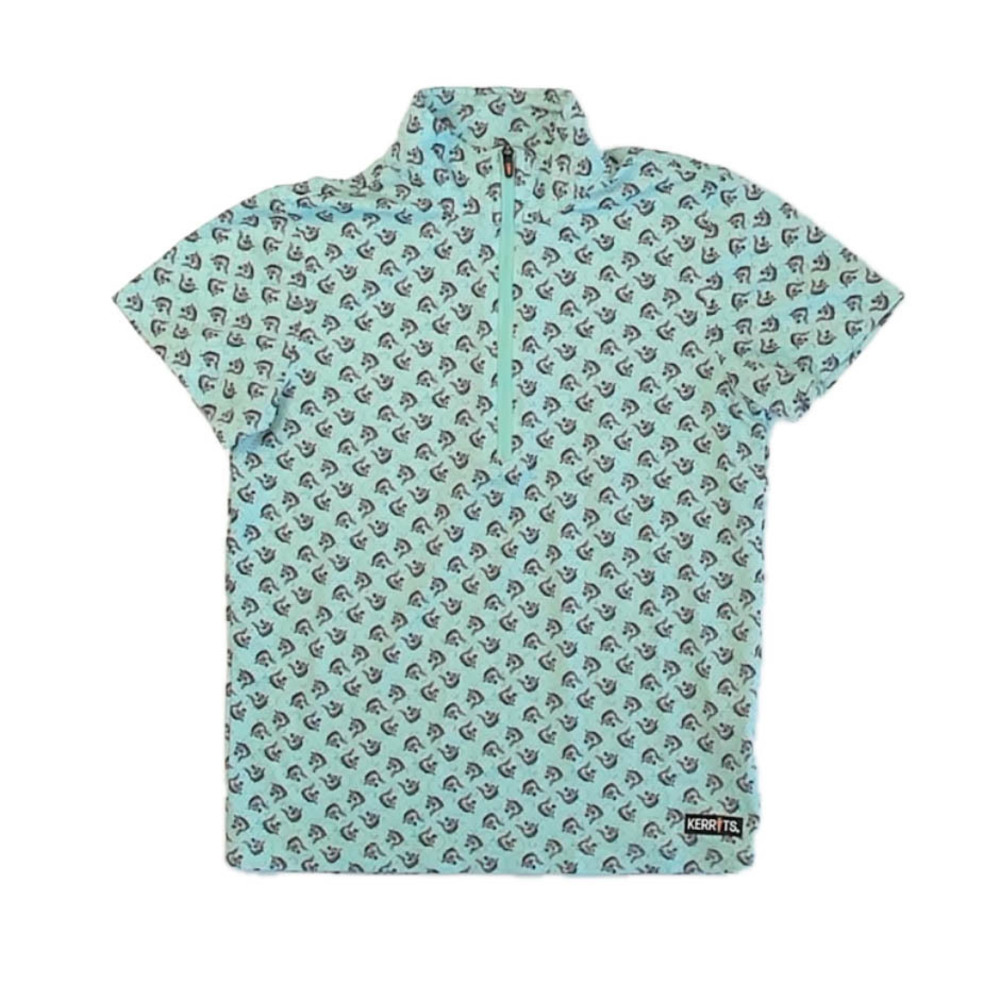 Kerrits Girls Blue Horses Polo Shirt size: 6 Years